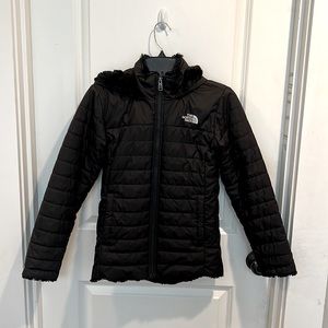 Northface Faux fur lined puffer coat